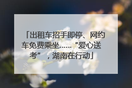 出租车招手即停、网约车免费乘坐……“爱心送考”，湖南在行动
