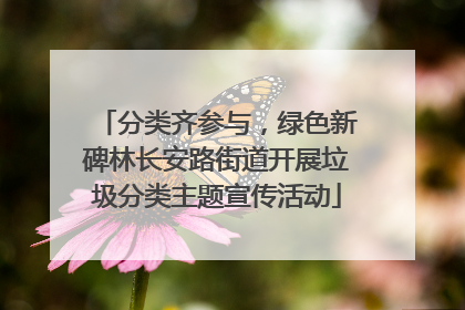 分类齐参与，绿色新碑林长安路街道开展垃圾分类主题宣传活动
