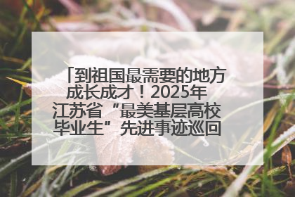 到祖国最需要的地方成长成才！2025年江苏省“最美基层高校毕业生”先进事迹巡回宣讲会在宁启动