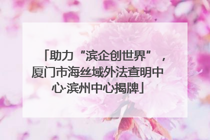 助力“滨企创世界”，厦门市海丝域外法查明中心·滨州中心揭牌