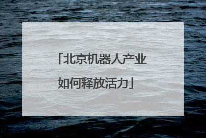 北京机器人产业如何释放活力