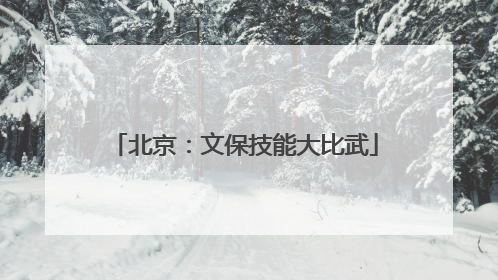 北京：文保技能大比武