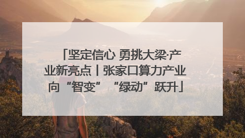坚定信心 勇挑大梁·产业新亮点丨张家口算力产业向“智变”“绿动”跃升