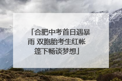 合肥中考首日遇暴雨 双胞胎考生红帐篷下畅谈梦想