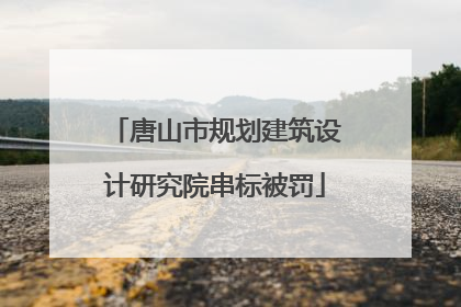 唐山市规划建筑设计研究院串标被罚
