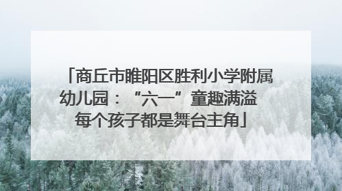 商丘市睢阳区胜利小学附属幼儿园：“六一”童趣满溢 每个孩子都是舞台主角