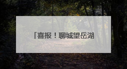喜报！聊城望岳湖入选第二批省级美丽河湖典型案例