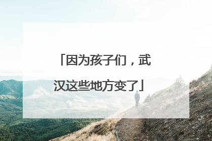 因为孩子们，武汉这些地方变了