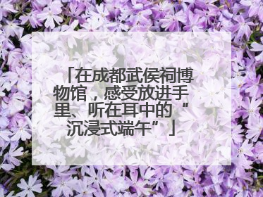 在成都武侯祠博物馆，感受放进手里、听在耳中的“沉浸式端午”