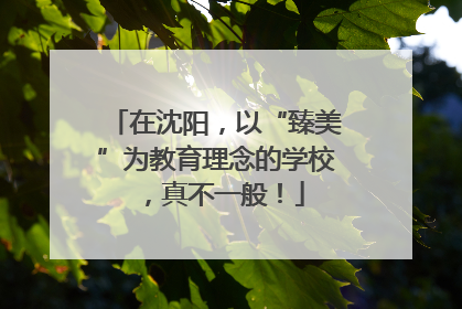 在沈阳，以“臻美”为教育理念的学校，真不一般！
