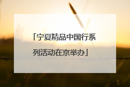 宁夏精品中国行系列活动在京举办