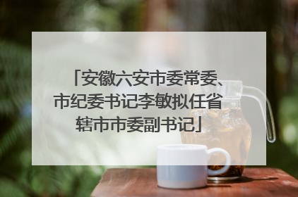 安徽六安市委常委、市纪委书记李敏拟任省辖市市委副书记