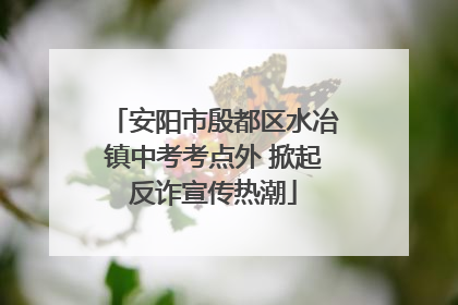 安阳市殷都区水冶镇中考考点外 掀起反诈宣传热潮