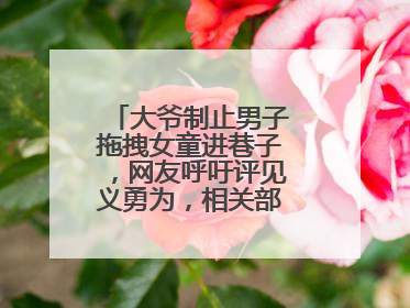 大爷制止男子拖拽女童进巷子，网友呼吁评见义勇为，相关部门：正走程序
