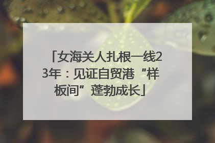 女海关人扎根一线23年：见证自贸港“样板间”蓬勃成长