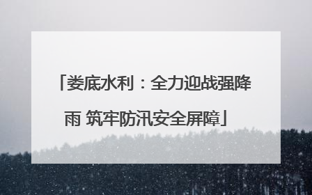 娄底水利：全力迎战强降雨 筑牢防汛安全屏障