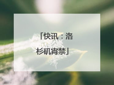 快讯：洛杉矶宵禁