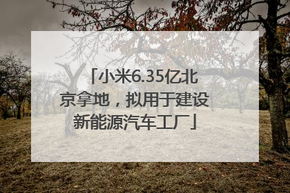 小米6.35亿北京拿地，拟用于建设新能源汽车工厂