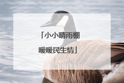小小晴雨棚 暖暖民生情