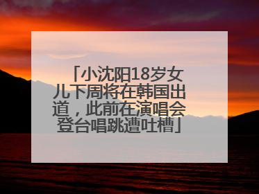 小沈阳18岁女儿下周将在韩国出道，此前在演唱会登台唱跳遭吐槽
