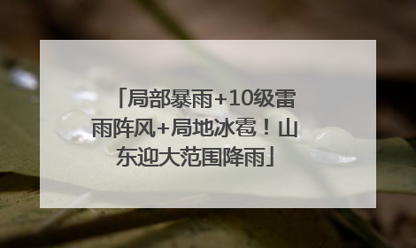局部暴雨+10级雷雨阵风+局地冰雹！山东迎大范围降雨
