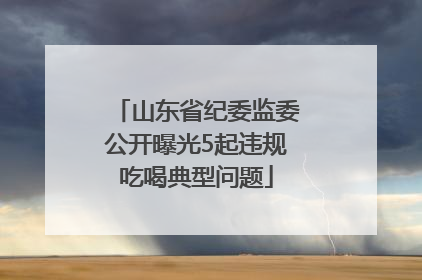 山东省纪委监委公开曝光5起违规吃喝典型问题