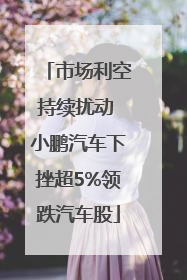市场利空持续扰动 小鹏汽车下挫超5%领跌汽车股