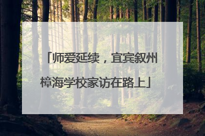 师爱延续，宜宾叙州樟海学校家访在路上