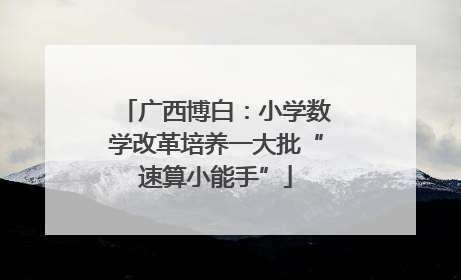 广西博白：小学数学改革培养一大批“速算小能手”