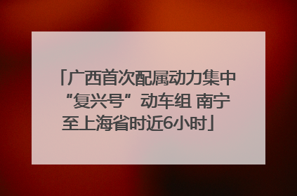 广西首次配属动力集中“复兴号”动车组 南宁至上海省时近6小时