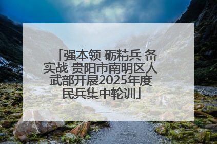 强本领 砺精兵 备实战 贵阳市南明区人武部开展2025年度民兵集中轮训