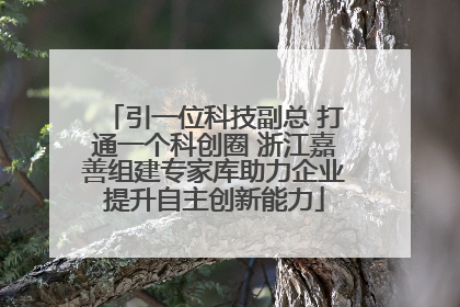 引一位科技副总 打通一个科创圈 浙江嘉善组建专家库助力企业提升自主创新能力