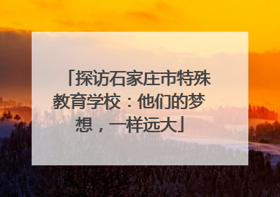 探访石家庄市特殊教育学校：他们的梦想，一样远大