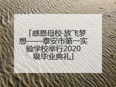 感恩母校·放飞梦想——泰安市第一实验学校举行2020级毕业典礼