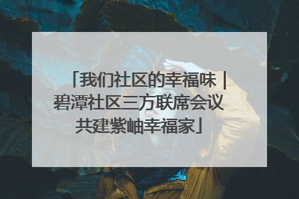 我们社区的幸福味｜碧潭社区三方联席会议共建紫岫幸福家
