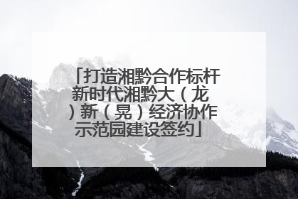 打造湘黔合作标杆 新时代湘黔大（龙）新（晃）经济协作示范园建设签约