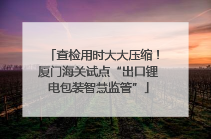 查检用时大大压缩！厦门海关试点“出口锂电包装智慧监管”