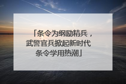 条令为纲励精兵，武警官兵掀起新时代条令学用热潮