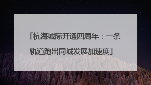 杭海城际开通四周年：一条轨道跑出同城发展加速度
