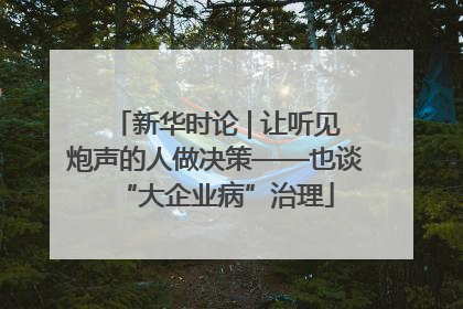 新华时论 | 让听见炮声的人做决策——也谈“大企业病”治理