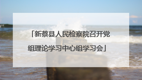 新蔡县人民检察院召开党组理论学习中心组学习会