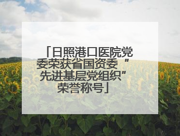 日照港口医院党委荣获省国资委“先进基层党组织”荣誉称号