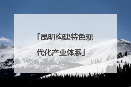 昆明构建特色现代化产业体系