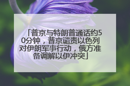 普京与特朗普通话约50分钟，普京谴责以色列对伊朗军事行动，俄方准备调解以伊冲突