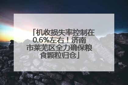 机收损失率控制在0.6%左右！济南市莱芜区全力确保粮食颗粒归仓