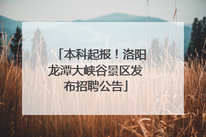 本科起报！洛阳龙潭大峡谷景区发布招聘公告