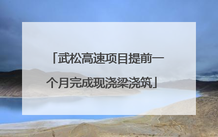 武松高速项目提前一个月完成现浇梁浇筑