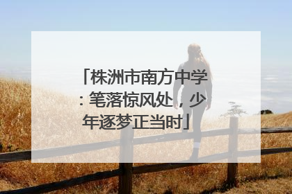 株洲市南方中学：笔落惊风处，少年逐梦正当时