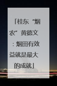 桂东“烟农”黄德文：烟田有效益就是最大的成就
