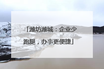 潍坊潍城：企业少跑腿，办事更便捷